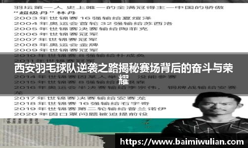 西安羽毛球队逆袭之路揭秘赛场背后的奋斗与荣耀