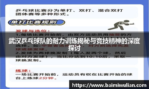 武汉乒乓球队的耐力训练揭秘与竞技精神的深度探讨